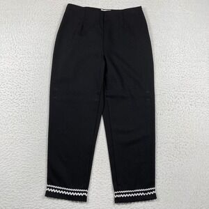 Talbots Ankle Trousers Womens 6 Black Textured Side Zip Casual Travel Work Pants